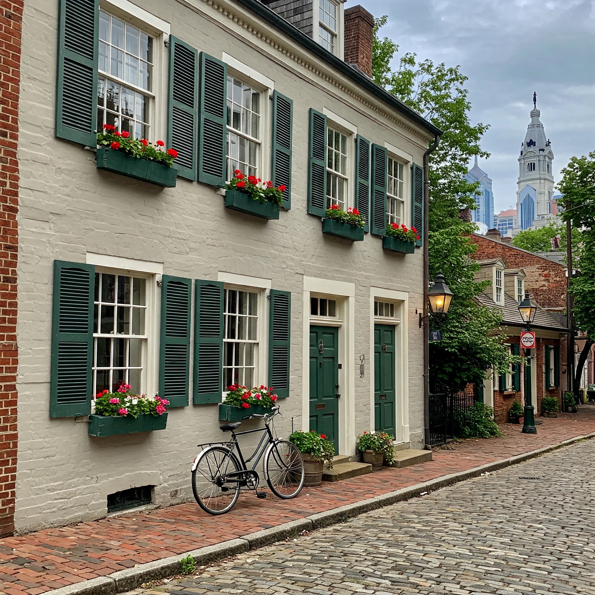 limewashed house in Philadelphia